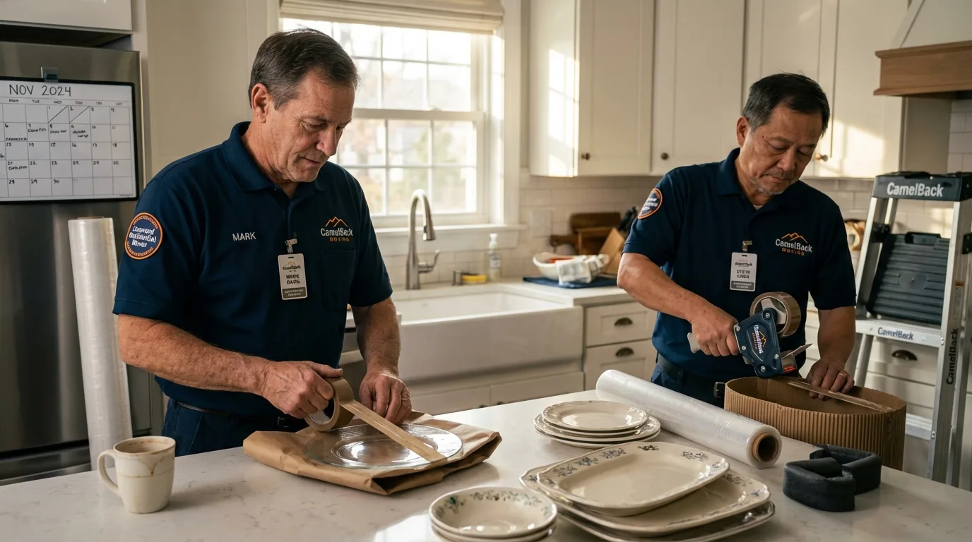 Professional crew packing kitchen dishware in Sierra Vista, AZ
